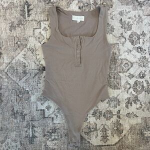 Wild Skye Taupe Snap Bodysuit